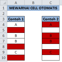 Mewarnai cell kosong dan tidak kosong dalam Excel